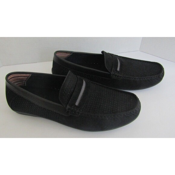 Stacy Adams Corby Loafers Black Moc Toe Saddle Slip On Shoes NWOB Mens Size 9.5 - Picture 6 of 10